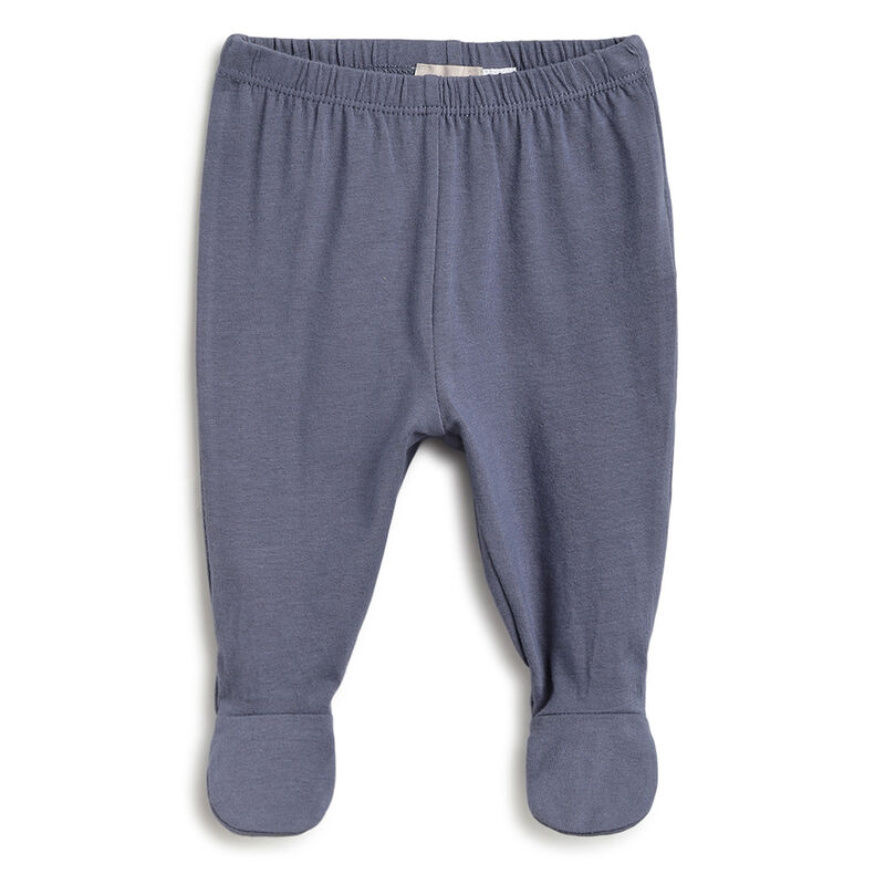 Boys Dark Light Blue Baby's Smock with Leggings image number 2